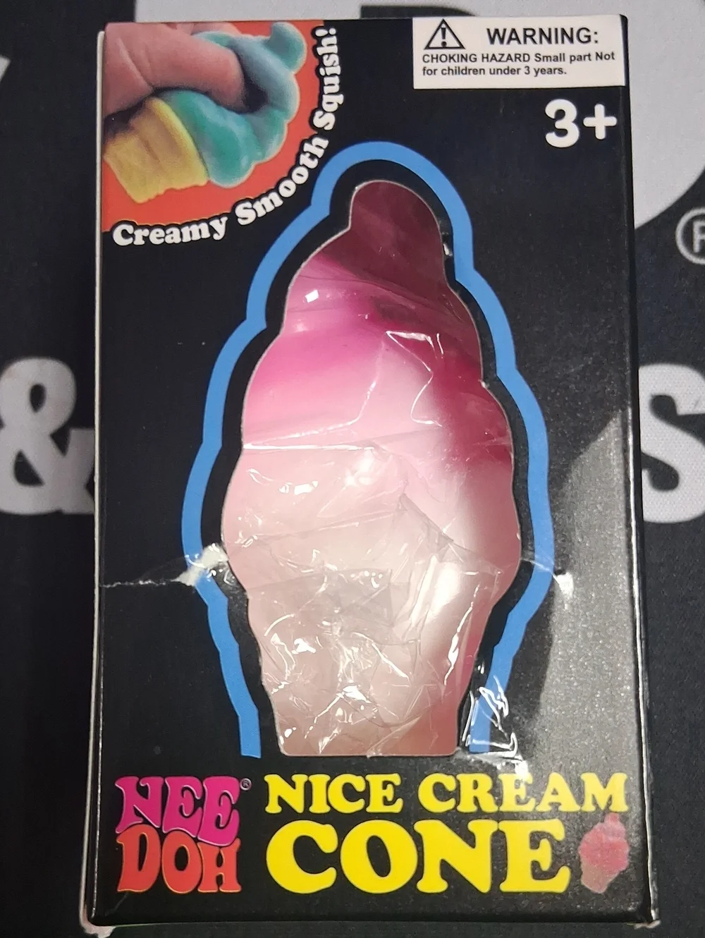 Nee Doh Nice Cream Cone Squishy Toy - Pink & White Gradient